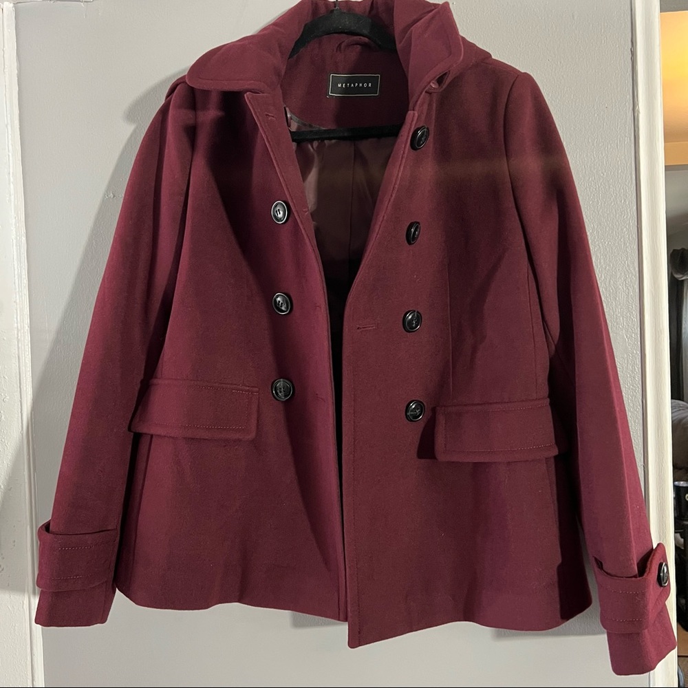 Metaphor Burgundy Peacoat